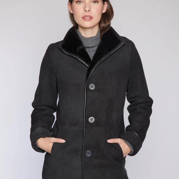 NEW BLUE DUCK Reversible Shearling Jacket - Picture 3 of 6